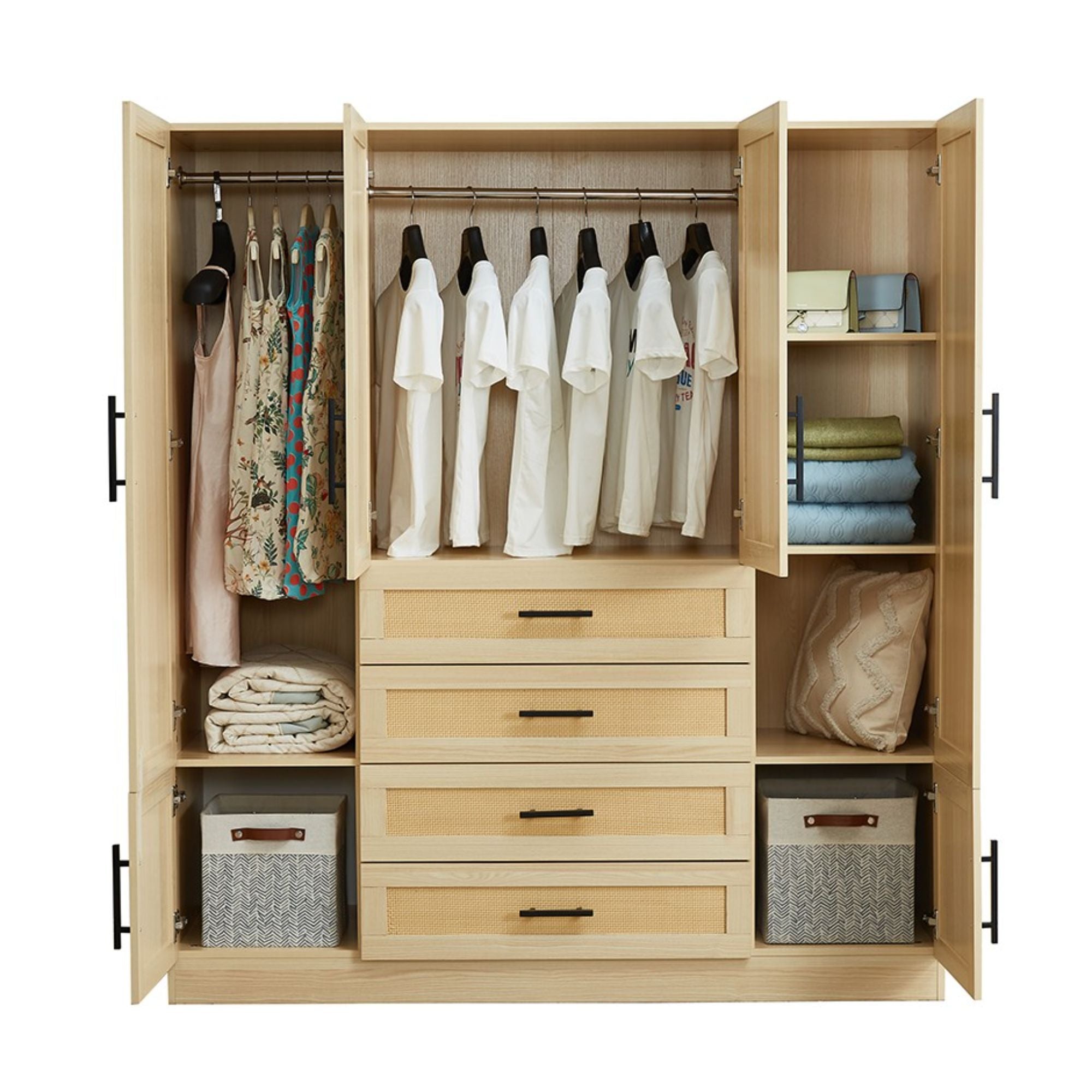 Rattan Bedroom Armoires and Wardrobes
