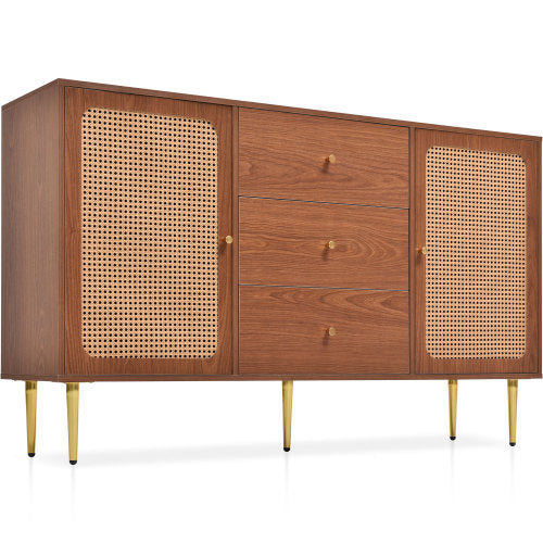 Modern Walnut Sideboard – Modedevieco Rattan Cabinet