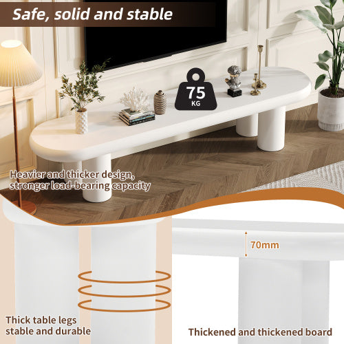 Modern White TV Console Table for Living Room
