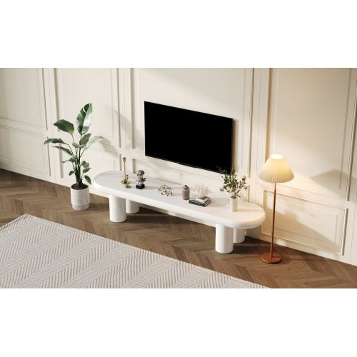 Modern White TV Console Table for Living Room
