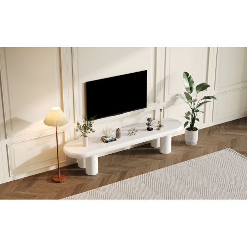Modern White TV Console Table for Living Room