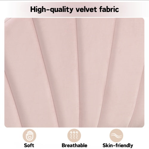 Designer King Size Bed – Velvet Upholstery, Shell-Inspired Headboard