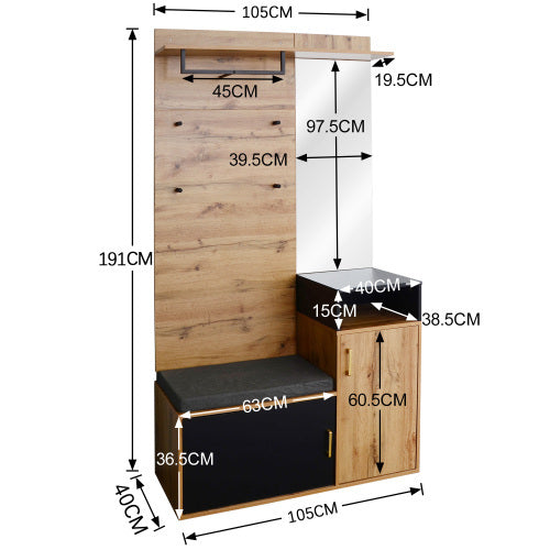 Hallway Wardrobe Set – Bench Seat with Shoe Cabinet