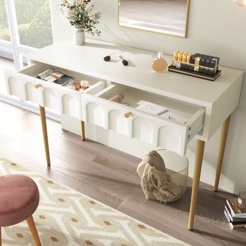 Modedevieco Modern Dressing Table – Cream White
