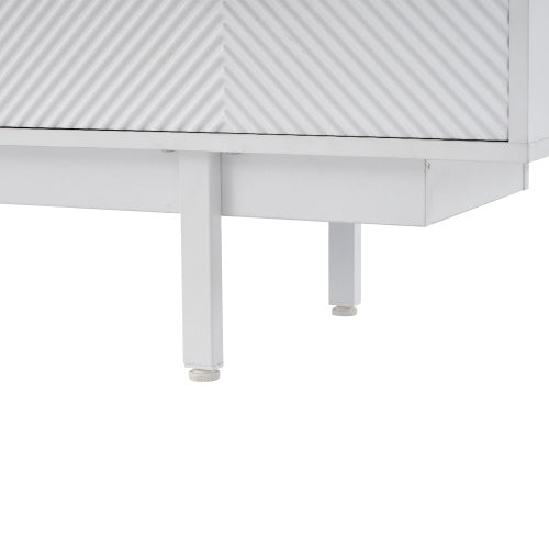 White TV Cabinet with Storage for Living Room