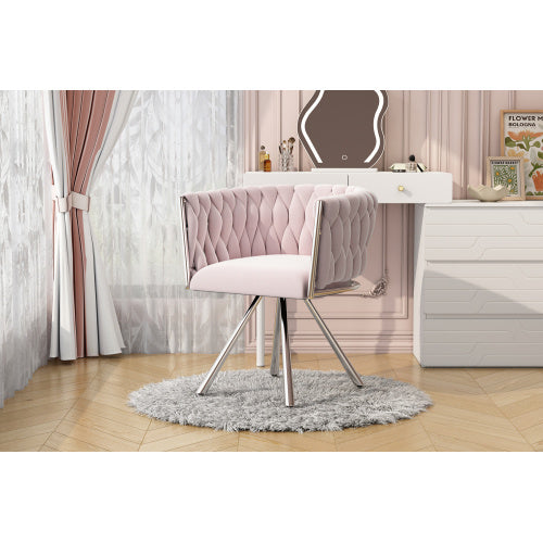 Luxury Velvet Accent Chair – Modedevieco Pink Swivel Armchair