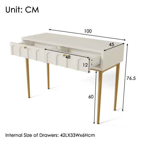 Modedevieco Modern Dressing Table – Cream White
