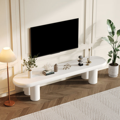 Modern White TV Console Table for Living Room