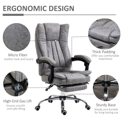 Grey Microfibre Home Office Chair