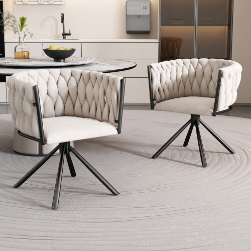 Beige Velvet Swivel Chair – Modedevieco Modern Dining