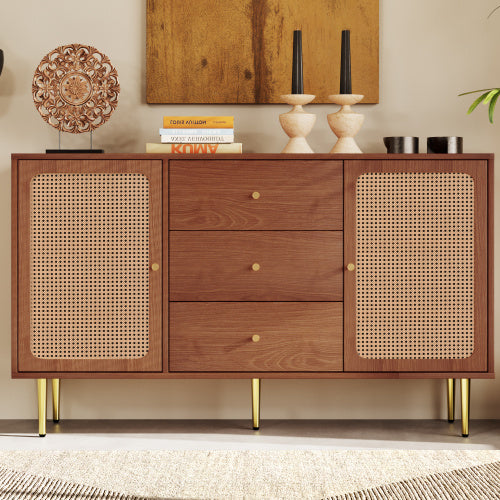 Modern Walnut Sideboard – Modedevieco Rattan Cabinet