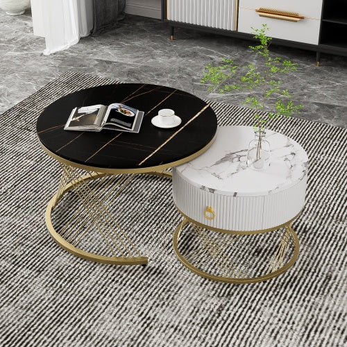 Modedevieco Nesting Coffee Table Set – Elegant Marble