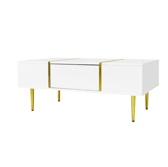 White High-Gloss Coffee Table – Modern Minimalist Look