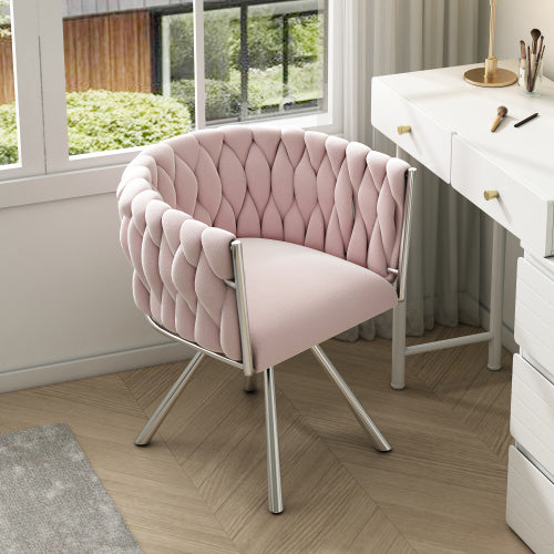 Luxury Velvet Accent Chair – Modedevieco Pink Swivel Armchair