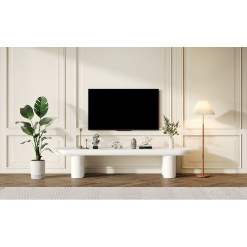 Modern White TV Console Table for Living Room