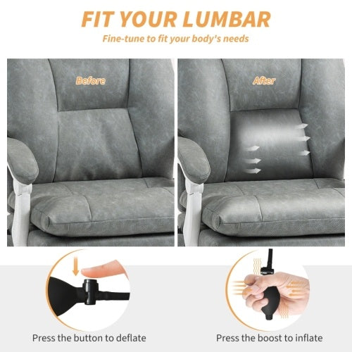 Grey Faux Leather Office Chair
