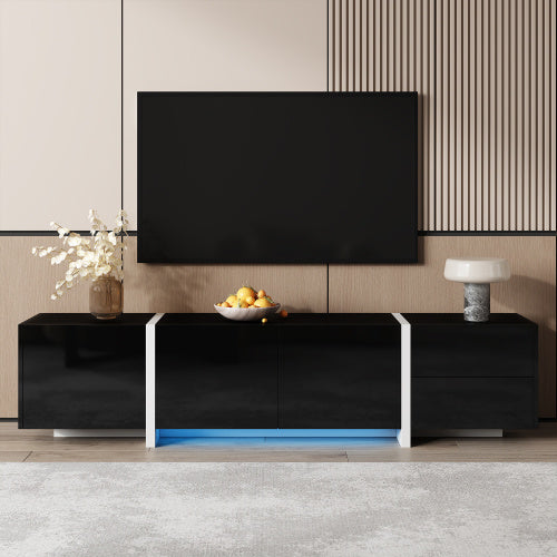 Modedevieco Designer TV Unit – Black High-Gloss Body