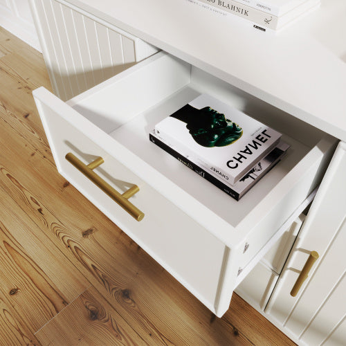 Modedevieco Stylish White Sideboard Cabinet – Spacious Storage