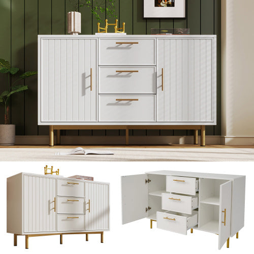 Modedevieco Stylish White Sideboard Cabinet – Spacious Storage