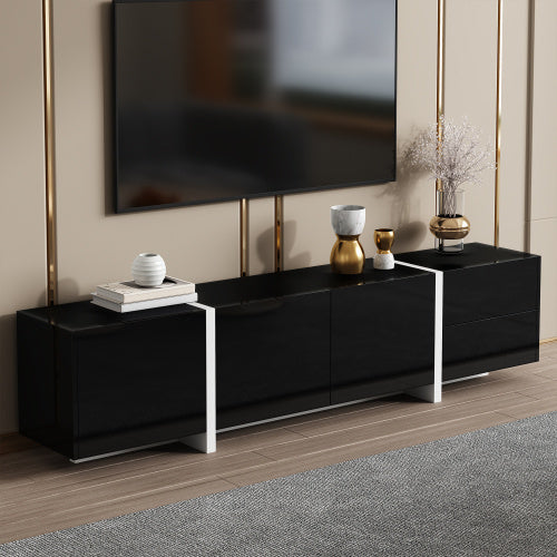 Modedevieco Designer TV Unit – Black High-Gloss Body
