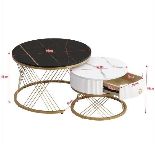 Modedevieco Nesting Coffee Table Set – Elegant Marble