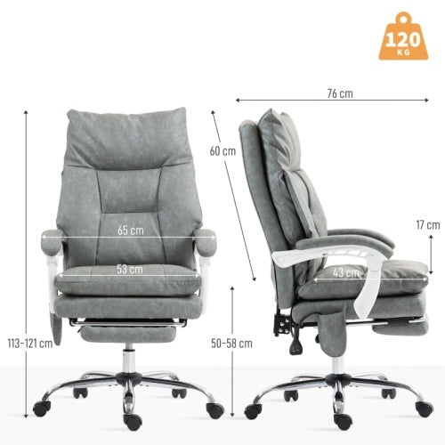 Grey Faux Leather Office Chair