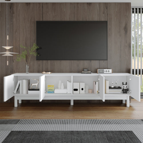 Modedevieco Contemporary TV Stand – Curved Door Design