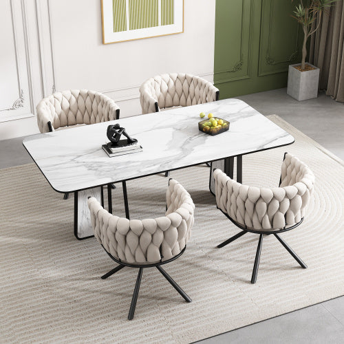 Beige Velvet Swivel Chair – Modedevieco Modern Dining