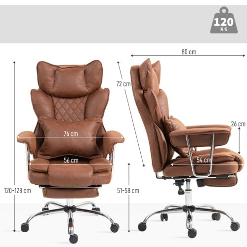 Premium Leather Reclining Desk Chair