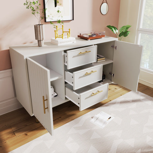Modedevieco Stylish White Sideboard Cabinet – Spacious Storage