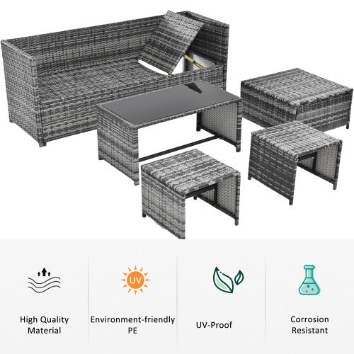 Lounge Set Rattan Garden Furniture Sofa
