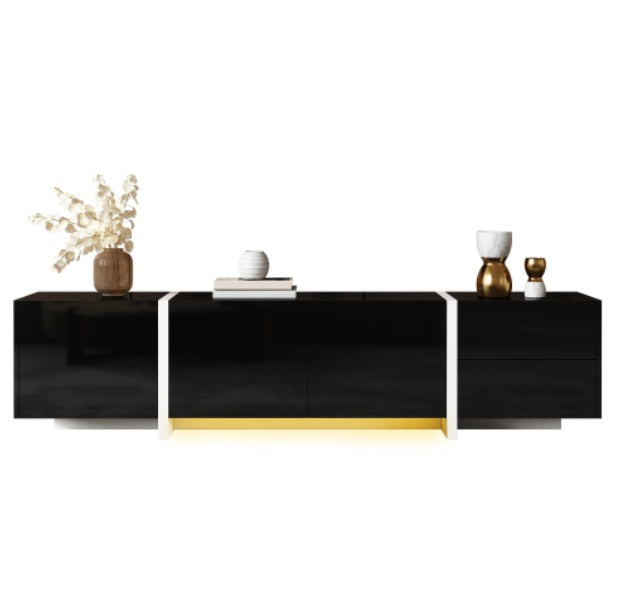 Modedevieco Designer TV Unit – Black High-Gloss Body