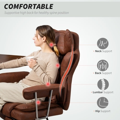 Premium Leather Reclining Desk Chair