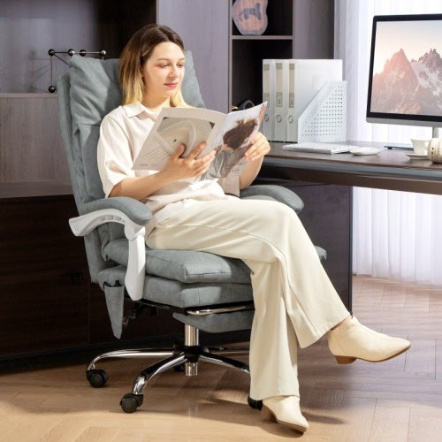 Grey Faux Leather Office Chair