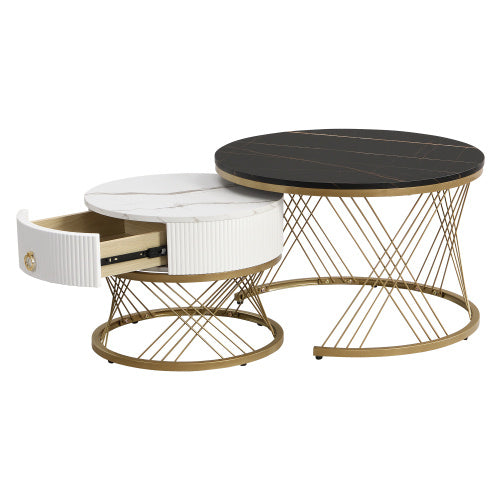 Modedevieco Nesting Coffee Table Set – Elegant Marble