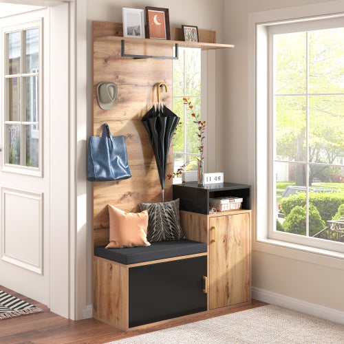 Hallway Wardrobe Set – Bench Seat with Shoe Cabinet