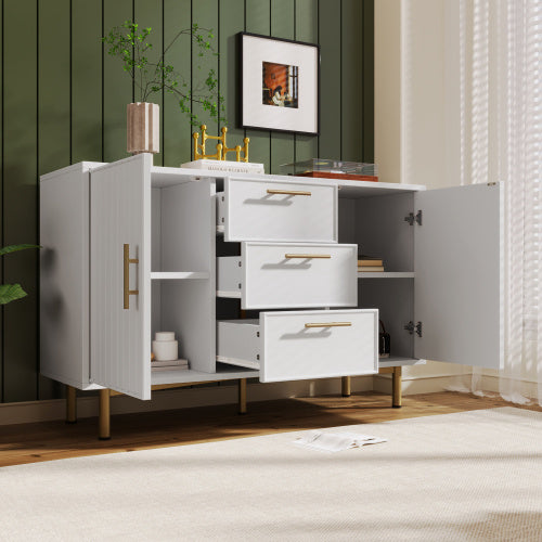 Modedevieco Stylish White Sideboard Cabinet – Spacious Storage