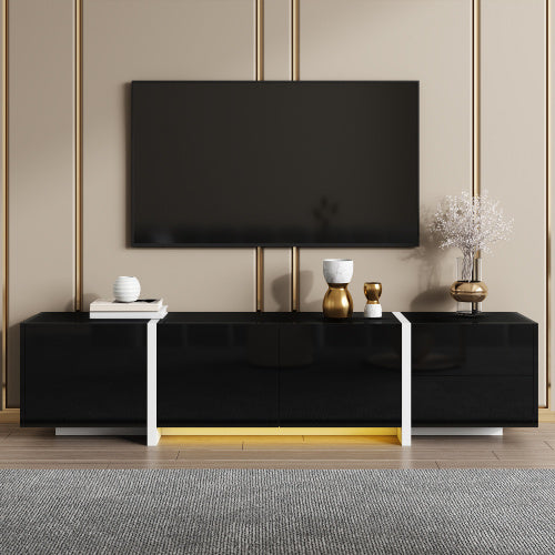Modedevieco Designer TV Unit – Black High-Gloss Body
