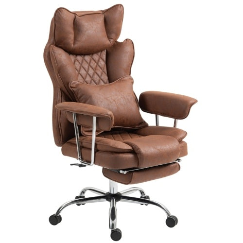 Premium Leather Reclining Desk Chair