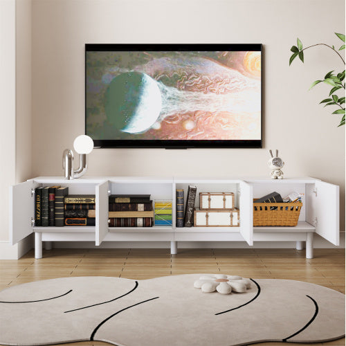 Modedevieco Contemporary TV Stand – Curved Door Design
