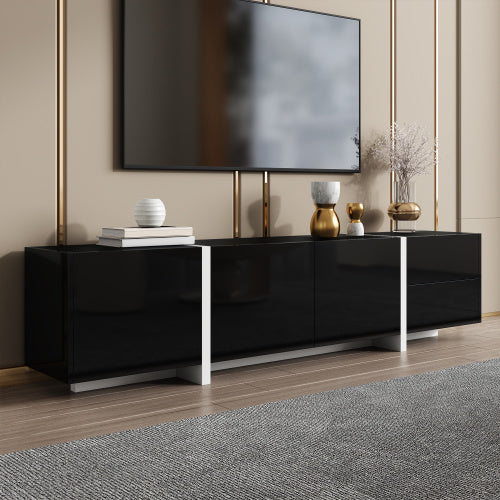 Modedevieco Designer TV Unit – Black High-Gloss Body