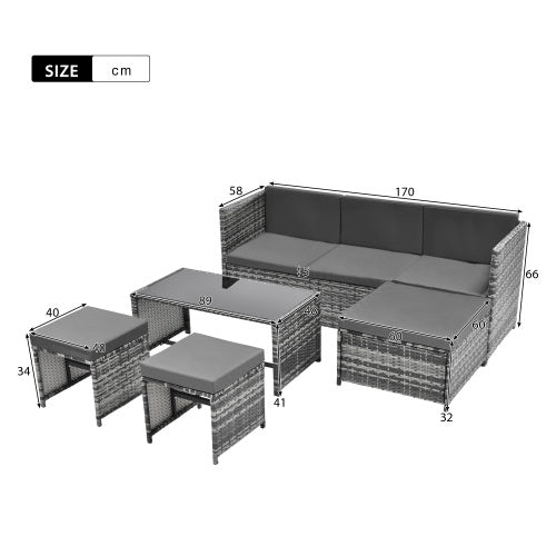 Lounge Set Rattan Garden Furniture Sofa