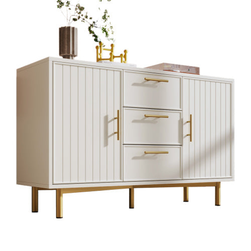 Modedevieco Stylish White Sideboard Cabinet – Spacious Storage