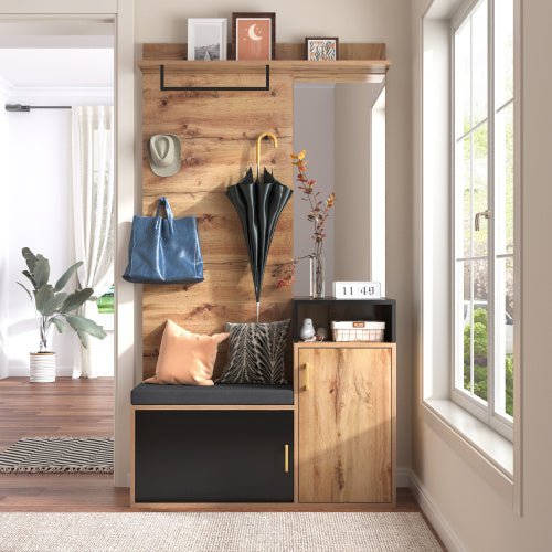 Hallway Wardrobe Set – Bench Seat with Shoe Cabinet