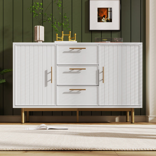 Modedevieco Stylish White Sideboard Cabinet – Spacious Storage