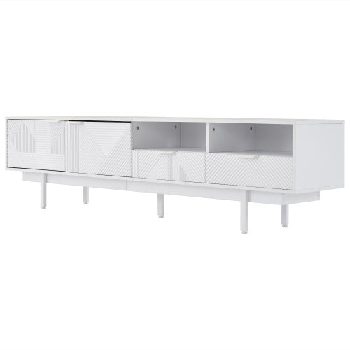 White TV Cabinet with Storage for Living Room