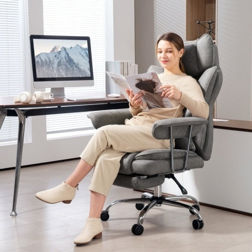 Premium Leather Reclining Desk Chair