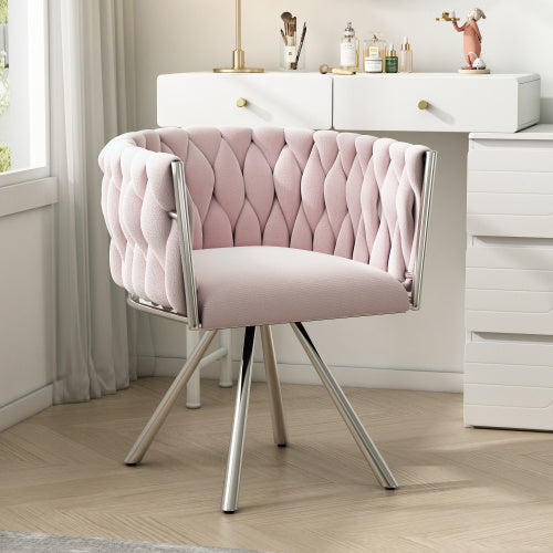 Luxury Velvet Accent Chair – Modedevieco Pink Swivel Armchair