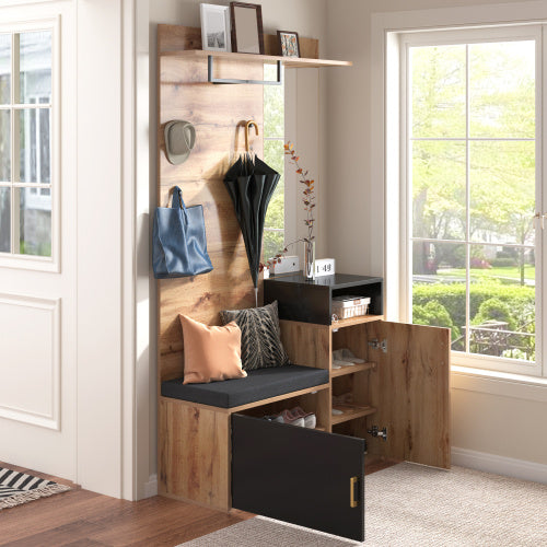 Hallway Wardrobe Set – Bench Seat with Shoe Cabinet