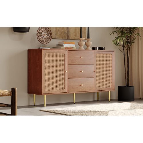 Modern Walnut Sideboard – Modedevieco Rattan Cabinet